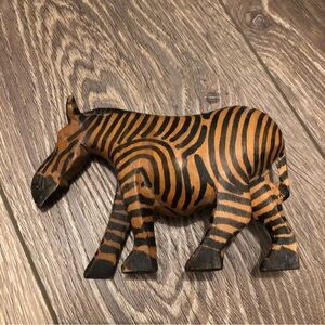 🎄 Small wooden zebra ornament, hand  carved
